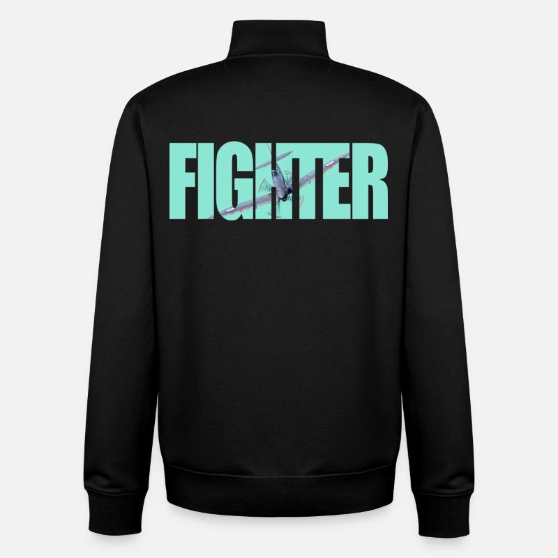 Chasseur Spitfire - Sweat zippé unisexe en coton bio Stanley/Stella - noir