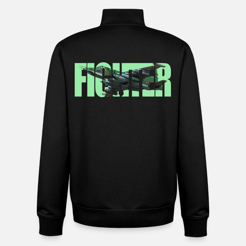 Chasseur Su-25 - Sweat zippé unisexe en coton bio Stanley/Stella - noir