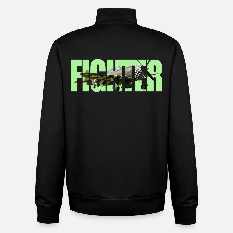 Fighter P-47 Thunderbolt - Unisex Organic Zip Sweatshirt von Stanley/Stella - Schwarz