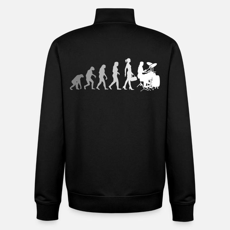 Evolution Schlagzeugerin Percussion Drummer - Unisex Organic Zip Sweatshirt by Stanley/Stella - black