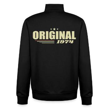 51st Birthday 51 Years Original 1974 - Unisex Organic Zip Sweatshirt by Stanley/Stella - black - Back - AI Model Male 185 light (185cm)