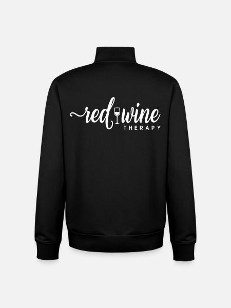 Red Wine Therapy Wine Saying Relaxation - Unisex Organic Zip Sweatshirt by Stanley/Stella - black