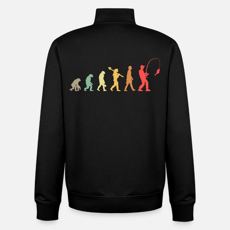 Pêche évolutive - Sweat zippé unisexe en coton bio Stanley/Stella - noir