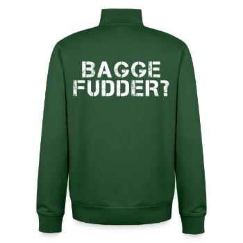 BAGGEFUDDER Hessisch Spruch Hessen lustig - Unisex Organic Zip Sweatshirt von Stanley/Stella - Flaschengrün - Hinten - AI Model Male 185 dark (185cm)