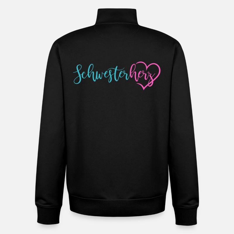 sœurette - Sweat zippé unisexe en coton bio Stanley/Stella - noir