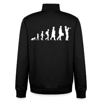 Entwicklung eines Trompeters - Unisex Organic Zip Sweatshirt von Stanley/Stella - Schwarz - Hinten - AI Model Male 185 light (185cm)