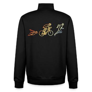 Triathlet Vintage Stil - Unisex Organic Zip Sweatshirt von Stanley/Stella - Schwarz - Hinten - AI Model Male 185 light (185cm)
