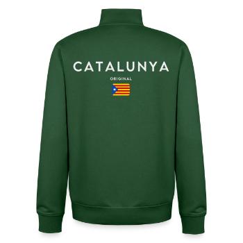 Flag of Catalonia, Catalan pride - Unisex Organic Zip Sweatshirt by Stanley/Stella - bottle green - Back - AI Model Male 185 dark (185cm)