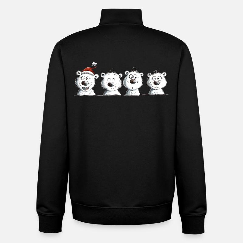 Happy Eisbär Team Weihnachten  - Unisex Organic Zip Sweatshirt von Stanley/Stella - Schwarz