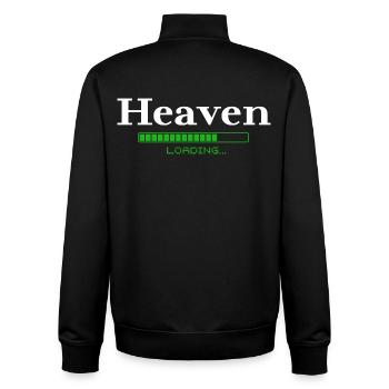 Heaven Loading - Christian - Unisex Organic Zip Sweatshirt by Stanley/Stella - black - Back - AI Model Male 185 light (185cm)