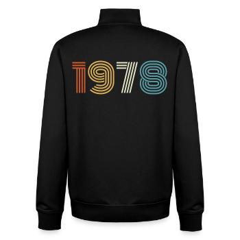 1978 Geschenk 1978 Jahrgang 1978 - Unisex Organic Zip Sweatshirt von Stanley/Stella - Schwarz - Hinten - AI Model Male 185 light (185cm)