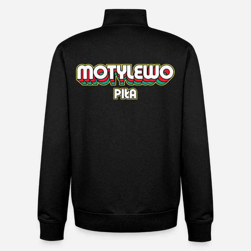 Papillon Piła. Nom du district rétro - Sweat zippé unisexe en coton bio Stanley/Stella - noir