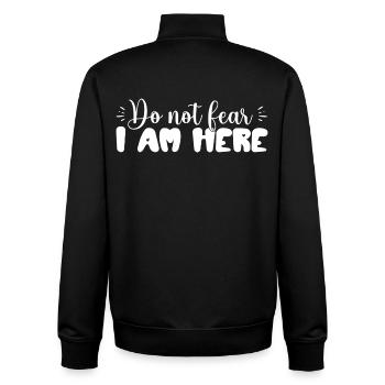 Fürchte dich nicht, ich bin hier – Inspirierend - Unisex Organic Zip Sweatshirt von Stanley/Stella - Schwarz - Hinten - AI Model Male 185 light (185cm)