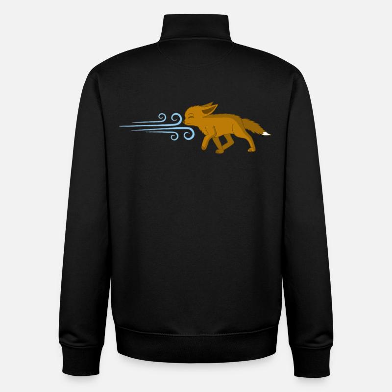 The Fox and the Wind - Unisex Organic Zip Sweatshirt by Stanley/Stella - black