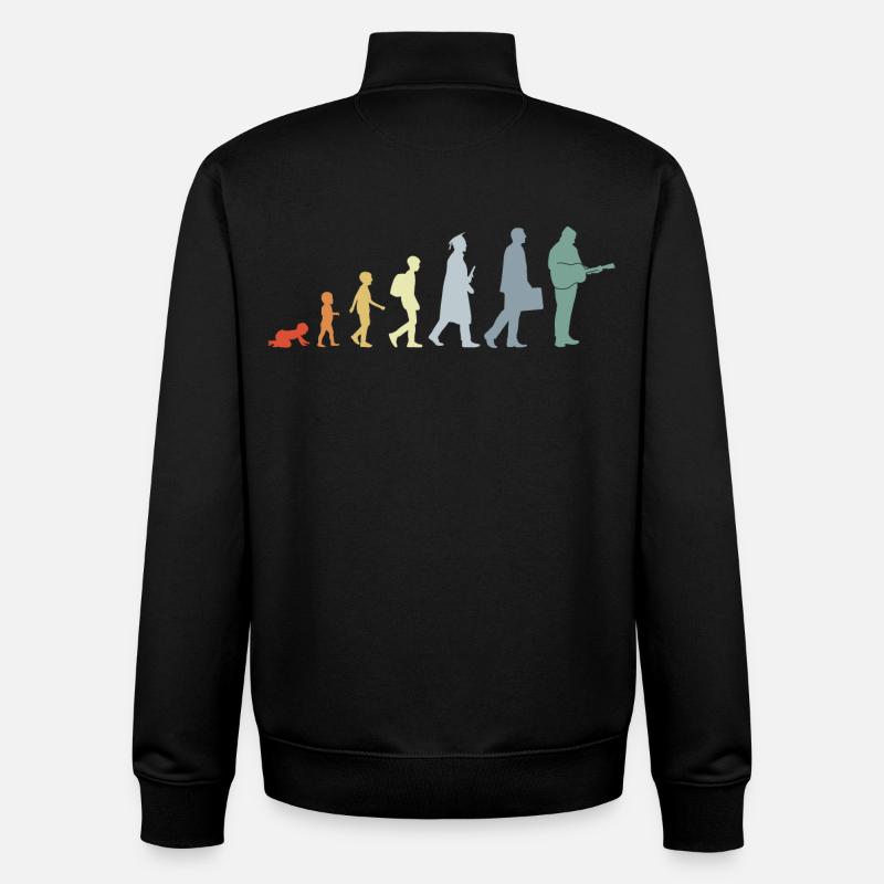 Évolution du guitariste - Sweat zippé unisexe en coton bio Stanley/Stella - noir