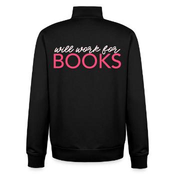 Fonctionnera pour les livres - Sweat zippé unisexe en coton bio Stanley/Stella - noir - Dos - AI Model Male 185 light (185cm)