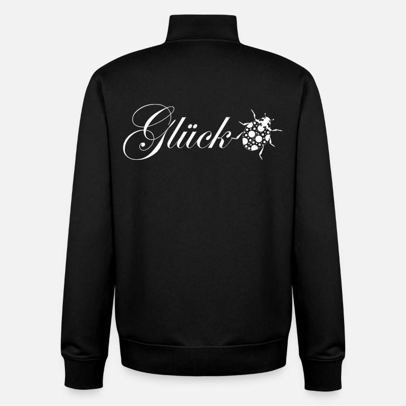 Glück / Marienkäfer / Glücksbringer - Unisex Organic Zip Sweatshirt von Stanley/Stella - Schwarz