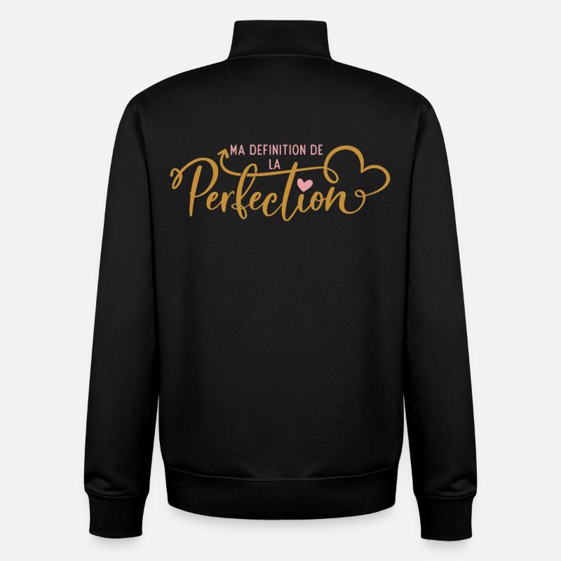 Meine Definition von Perfektion - Unisex Organic Zip Sweatshirt von Stanley/Stella - Schwarz