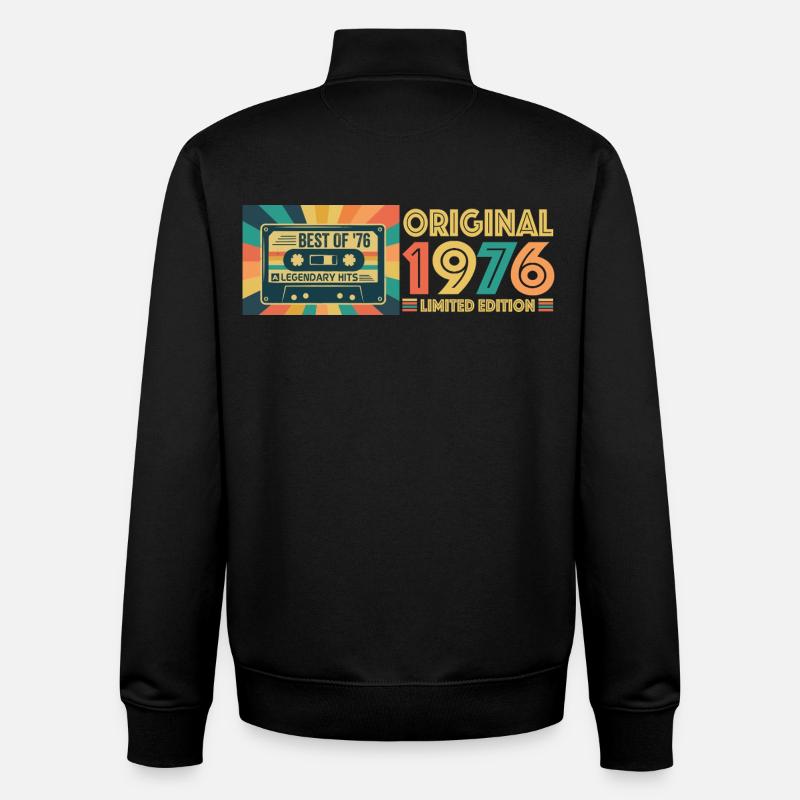 Cassette rétro édition limitée 1976 - Sweat zippé unisexe en coton bio Stanley/Stella - noir
