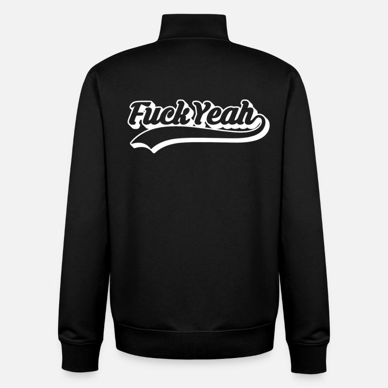 Retro-Stil 'Fuck yes'-Skript - Unisex Organic Zip Sweatshirt von Stanley/Stella - Schwarz