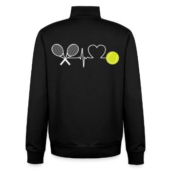Tennis Heartbeat Tennis Player - Unisex Organic Zip Sweatshirt by Stanley/Stella - black - Back - AI Model Male 185 light (185cm)