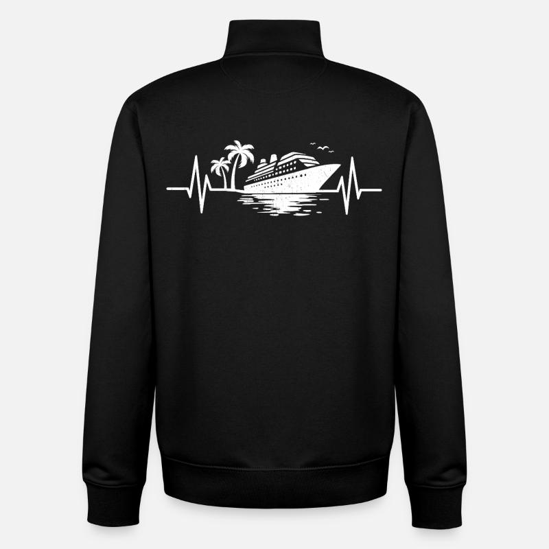 Heartbeat Cruise Ship Cruiser - Unisex Organic Zip Sweatshirt by Stanley/Stella - black