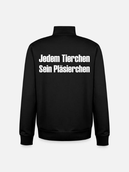 Jedem Tierchen sein Pläsierchen lustige Sprüche - Unisex Organic Zip Sweatshirt von Stanley/Stella - Schwarz