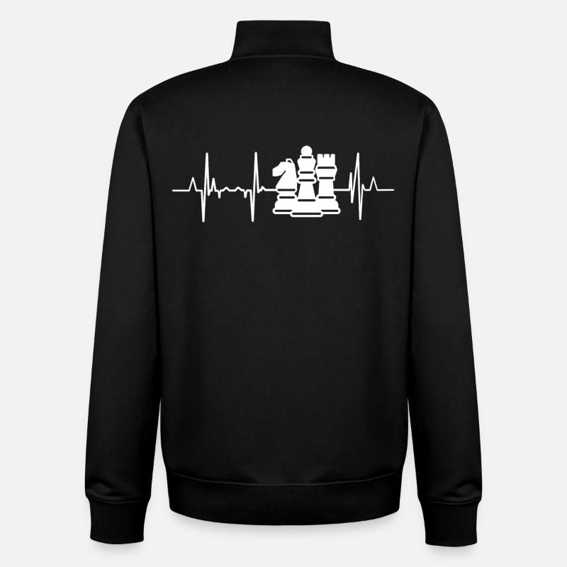 Chess Heart palpitations - Unisex Organic Zip Sweatshirt by Stanley/Stella - black
