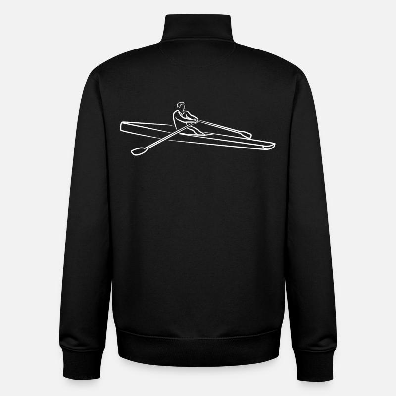 Ruderer Zeichnung - Unisex Organic Zip Sweatshirt von Stanley/Stella - Schwarz
