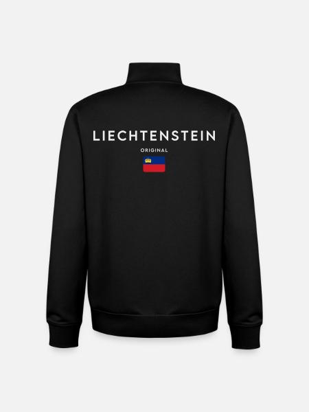 Drapeau du Liechtenstein - Sweat zippé unisexe en coton bio Stanley/Stella - noir