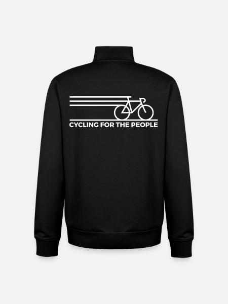 Dynamic Bicycle Line Art Design - Unisex Organic Zip Sweatshirt by Stanley/Stella - black