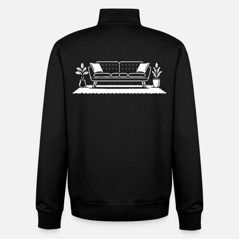 Retro Sofa Design – Möbel mit Stil - Unisex Organic Zip Sweatshirt von Stanley/Stella - Schwarz