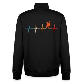 Judo heartbeat martial arts Judoka martial artist - Unisex Organic Zip Sweatshirt by Stanley/Stella - black - Back - AI Model Male 185 light (185cm)
