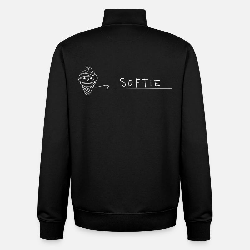 Softie. Softeis Liebe Minimal Oneline - Unisex Organic Zip Sweatshirt von Stanley/Stella - Schwarz