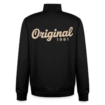 1981 Birthday Gift | Born in 1981 - Unisex Organic Zip Sweatshirt by Stanley/Stella - black - Back - AI Model Male 185 light (185cm)