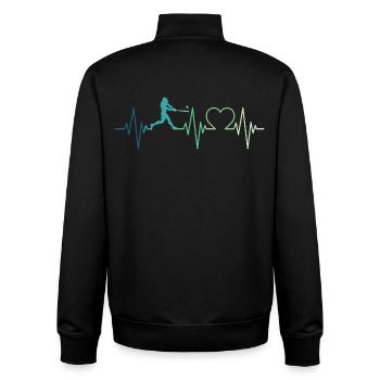 Baseball Battement de coeur de Joueur De Baseball - Sweat zippé unisexe en coton bio Stanley/Stella - noir - Dos - AI Model Male 185 light (185cm)