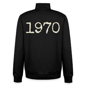 1970 Birthday Gift - Awesome since 1970 - Unisex Organic Zip Sweatshirt by Stanley/Stella - black - Back - AI Model Male 185 light (185cm)