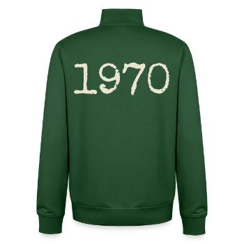1970 Birthday Gift - Awesome since 1970 - Unisex Organic Zip Sweatshirt by Stanley/Stella - bottle green - Back - AI Model Male 185 dark (185cm)