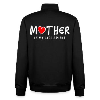 Mutter ist mein Lebensgeist Herz Liebe Zitat - Unisex Organic Zip Sweatshirt von Stanley/Stella - Schwarz - Hinten - AI Model Male 185 light (185cm)