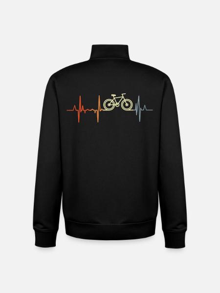 Radfahrer Herzschlag - Unisex Organic Zip Sweatshirt von Stanley/Stella - Schwarz