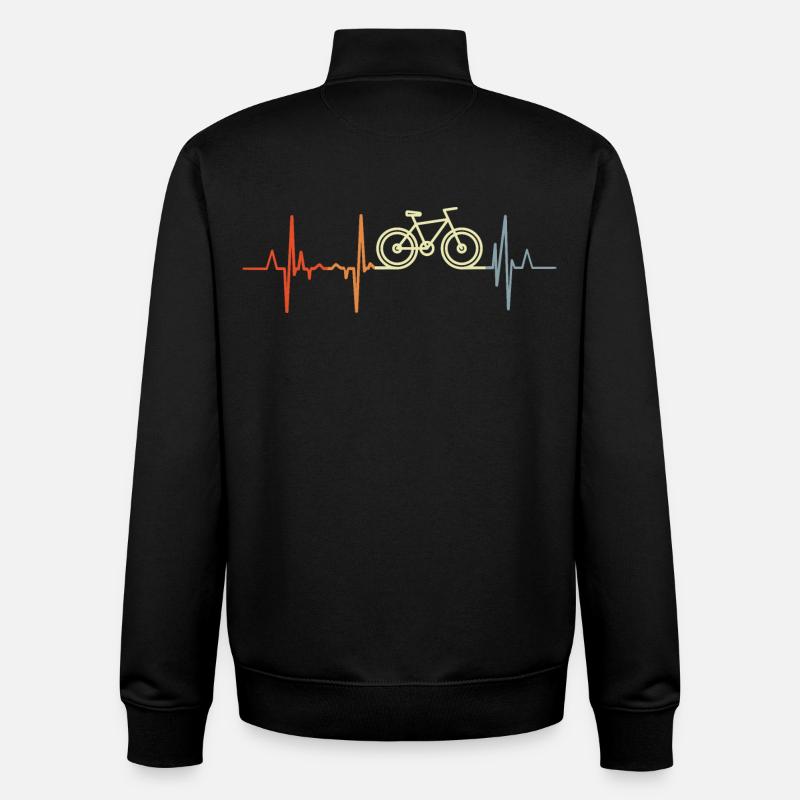 Radfahrer Herzschlag - Unisex Organic Zip Sweatshirt von Stanley/Stella - Schwarz