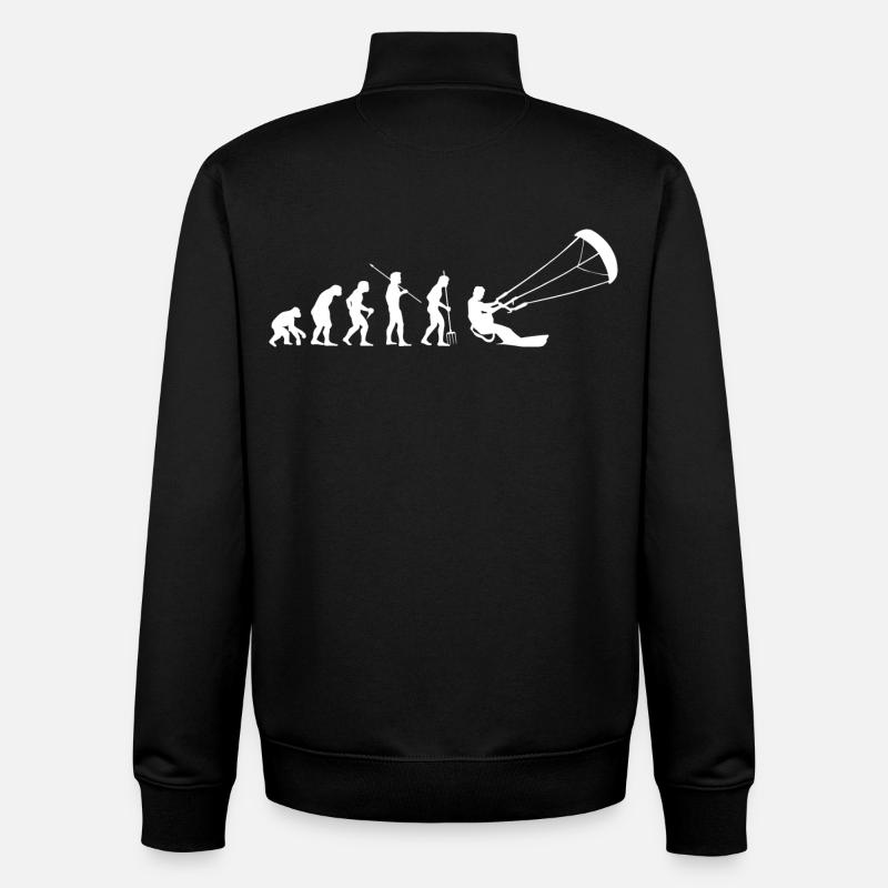 Kitesurfen Kitesurf Kitesurfer Kiteboard - Sweat zippé unisexe en coton bio Stanley/Stella - noir