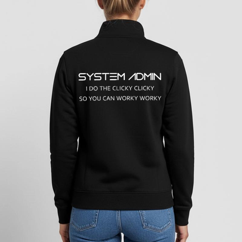 System Admin do clicky clicky en blanc Sweat zippé unisexe en coton bio Stanley/Stella