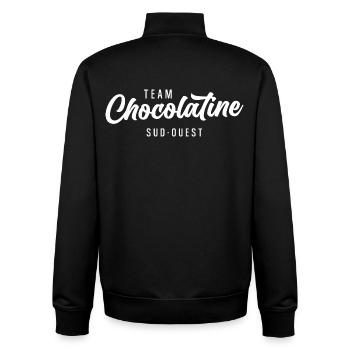 Team Chocolatine Sud-Ouest Bordeaux Toulouse - Unisex Organic Zip Sweatshirt by Stanley/Stella - black - Back - AI Model Male 185 light (185cm)