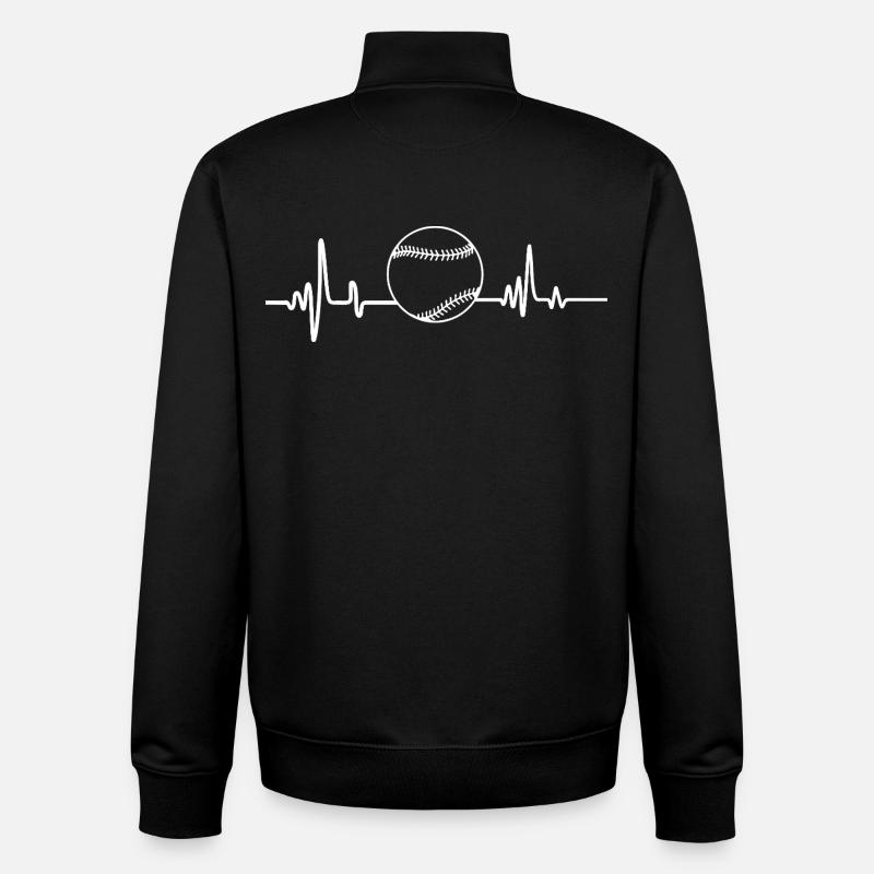 Base-ball - Sweat zippé unisexe en coton bio Stanley/Stella - noir