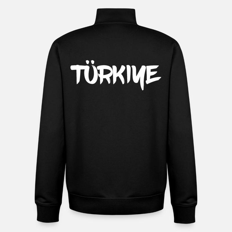 Lettrage Türkiye - Sweat zippé unisexe en coton bio Stanley/Stella - noir