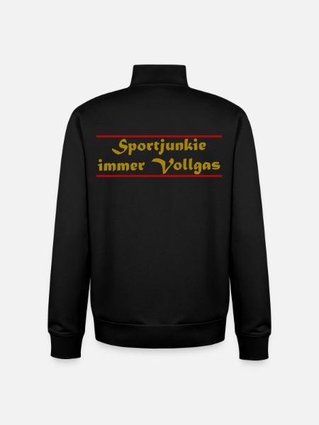 Sports junkie always full throttle - Unisex Organic Zip Sweatshirt by Stanley/Stella - black