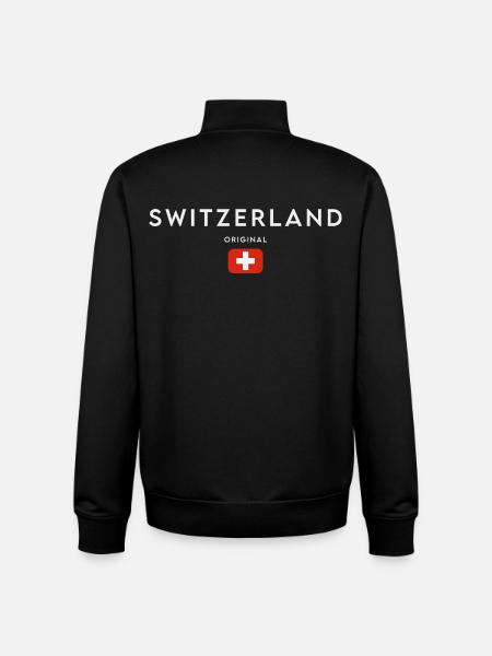 Flag of Switzerland, Swiss pride - Unisex Organic Zip Sweatshirt by Stanley/Stella - black