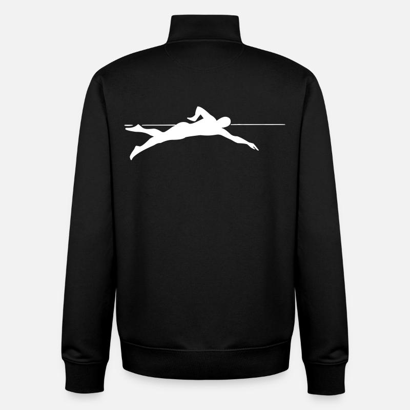 Dynamischer Sprinter Liniengrafik - Unisex Organic Zip Sweatshirt von Stanley/Stella - Schwarz