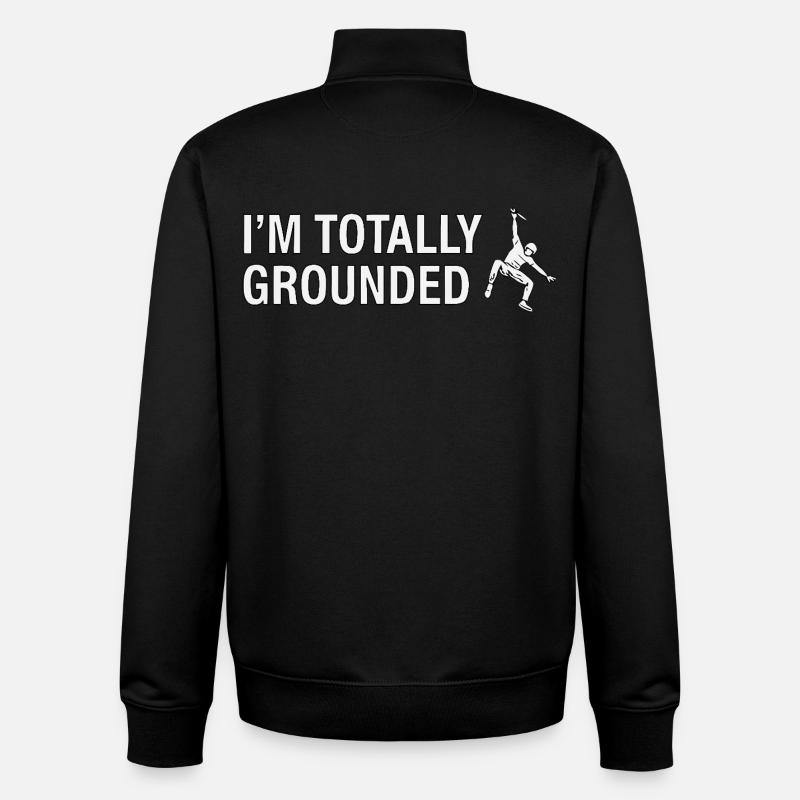 Totally Grounded Rock Climbing - Unisex Organic Zip Sweatshirt by Stanley/Stella - black